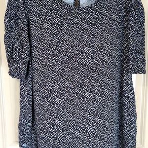 Black and white heart dot blouse. Loft size M